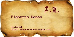 Planetta Manon névjegykártya